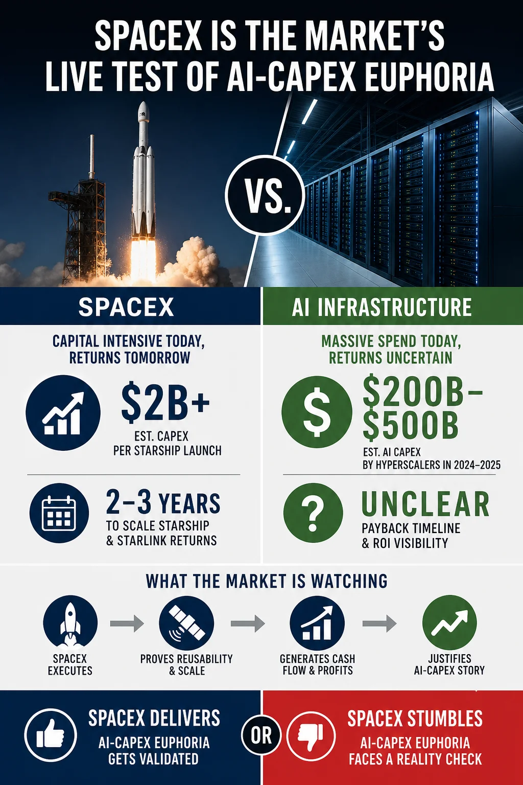 Infographic for SpaceX Is the Market’s Live Test of AI-Capex Euphoria.